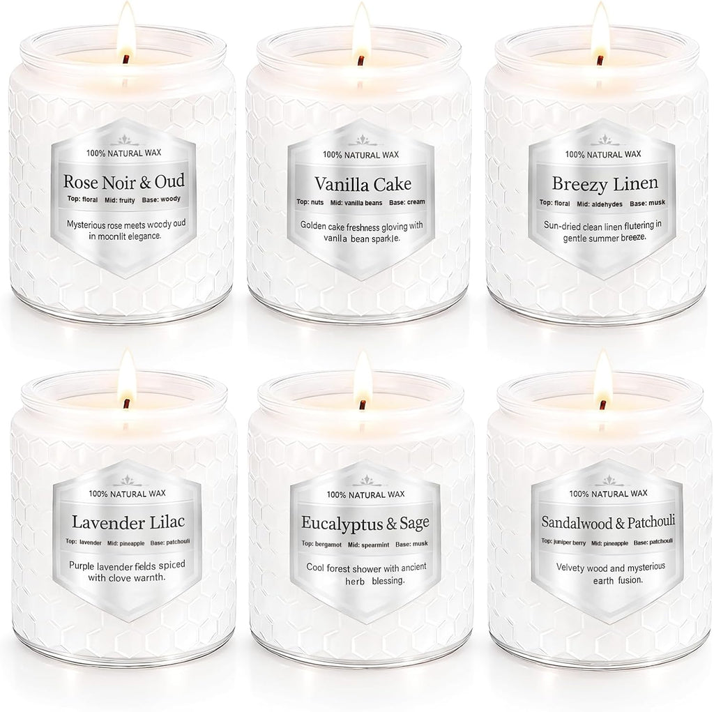 Scented Candles Gift Set for Women, 6 Pack Aromatherapy Soy Candles for Home, Long Lasting Decorative Jar Candles for Birthday, Relaxation, Self Care