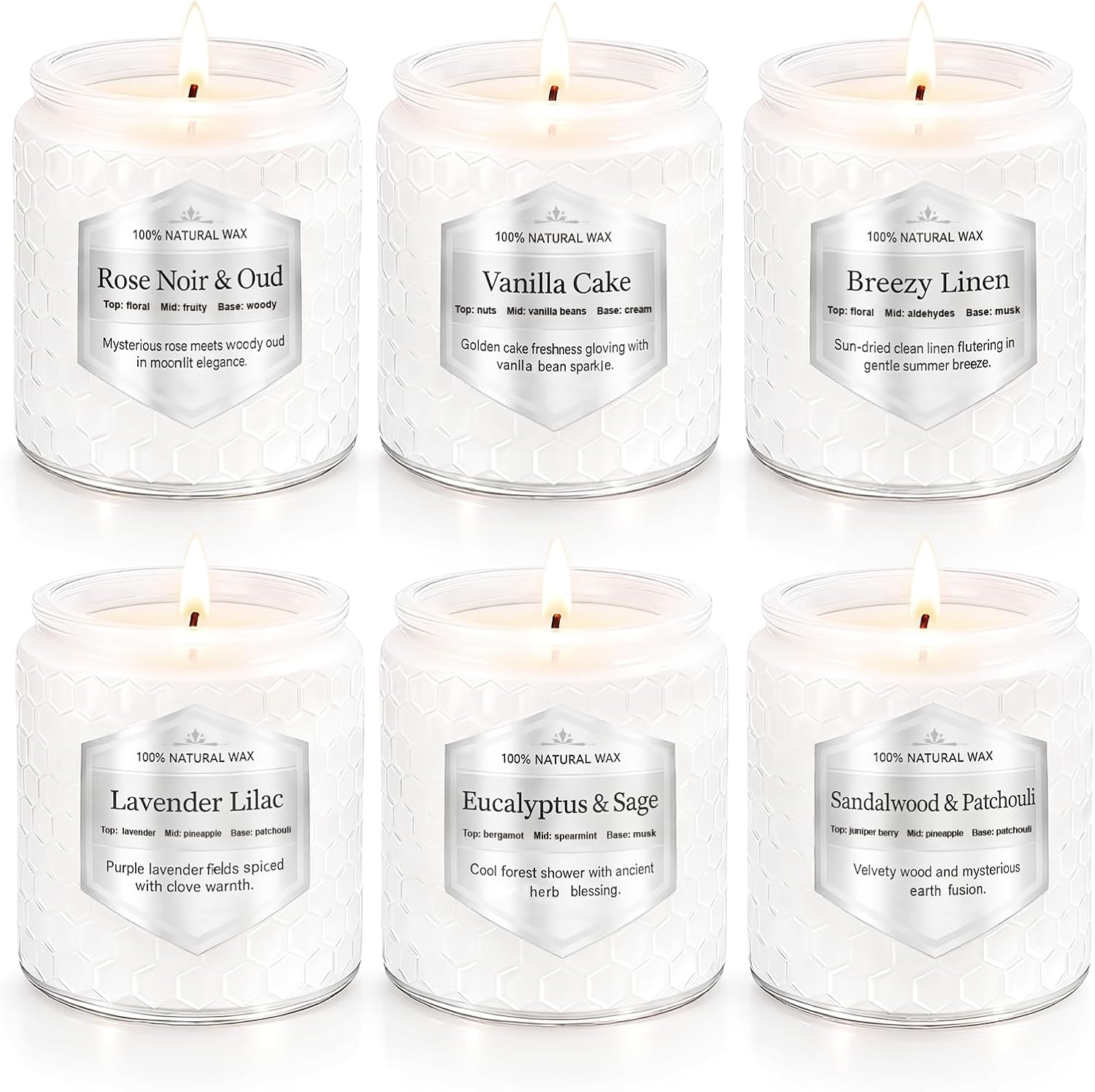 Scented Candles Gift Set for Women, 6 Pack Aromatherapy Soy Candles for Home, Long Lasting Decorative Jar Candles for Birthday, Relaxation, Self Care